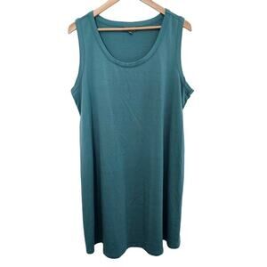 Wonderly T-Shirt Dress Womens Size 1X Blue Sleeveless Casual Stretch Everyday
